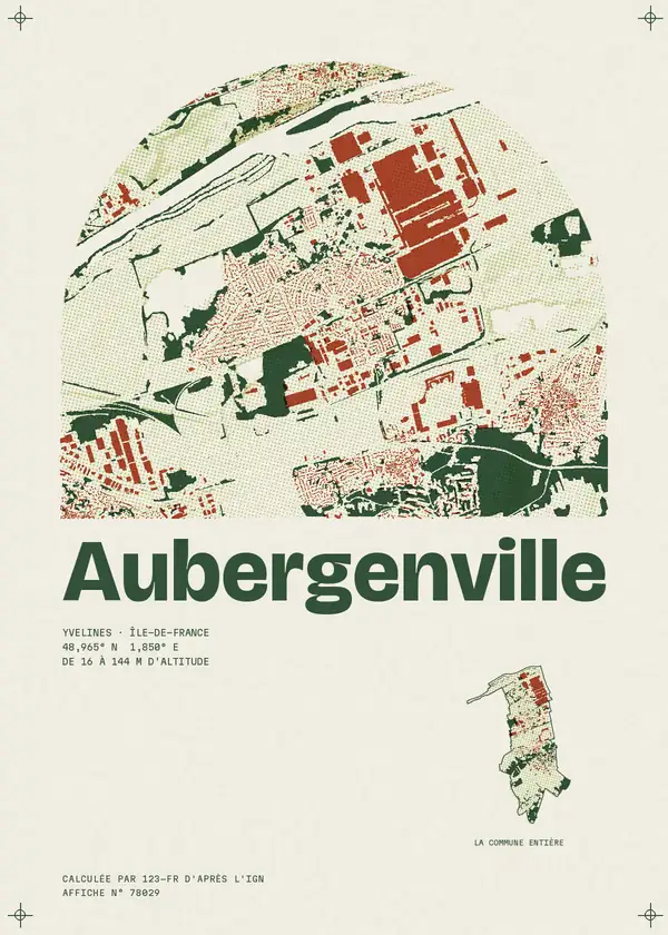 Affiche de Aubergenville, calculée par 123-fr d'après l'IGN