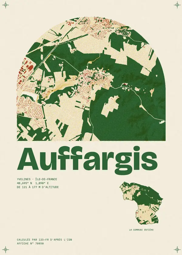 Affiche de Auffargis, calculée par 123-fr d'après l'IGN