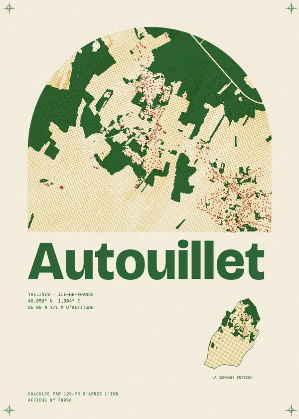 Affiche de Autouillet, calculée par 123-fr d'après l'IGN