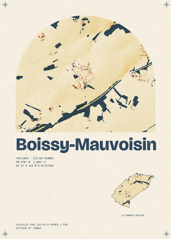 Affiche de Boissy-Mauvoisin, calculée par 123-fr d'après l'IGN