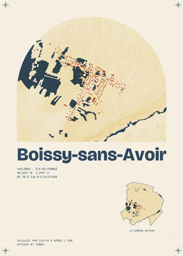 Affiche de Boissy-sans-Avoir, calculée par 123-fr d'après l'IGN
