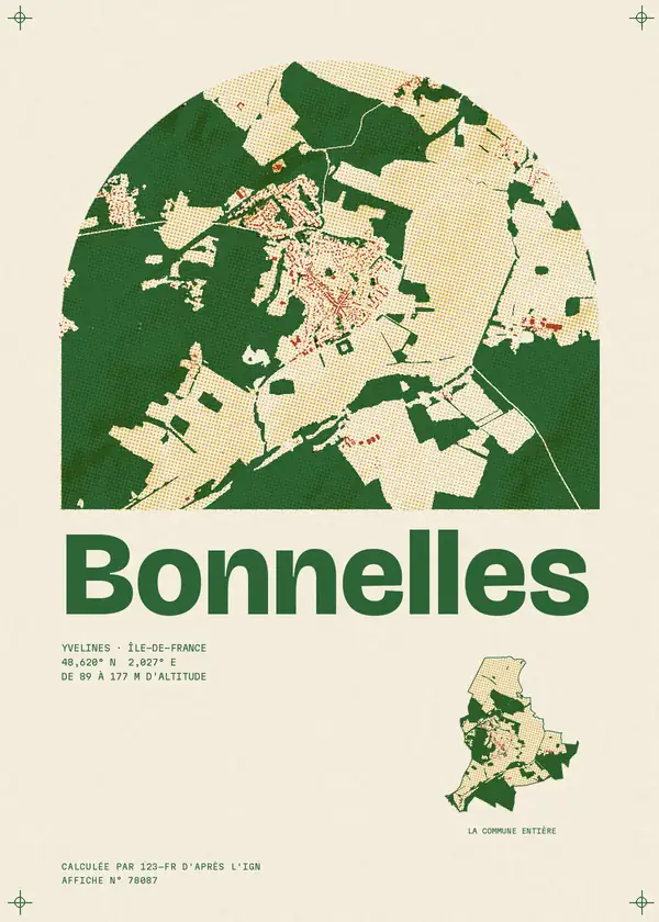 Affiche de Bonnelles, calculée par 123-fr d'après l'IGN