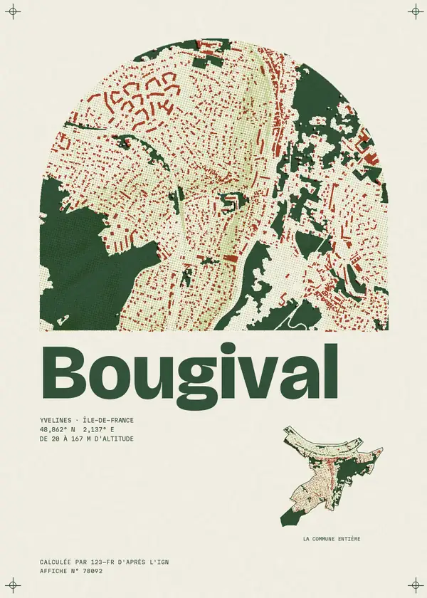 Affiche de Bougival, calculée par 123-fr d'après l'IGN