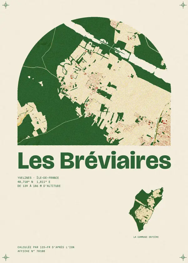 Affiche de Les Bréviaires, calculée par 123-fr d'après l'IGN