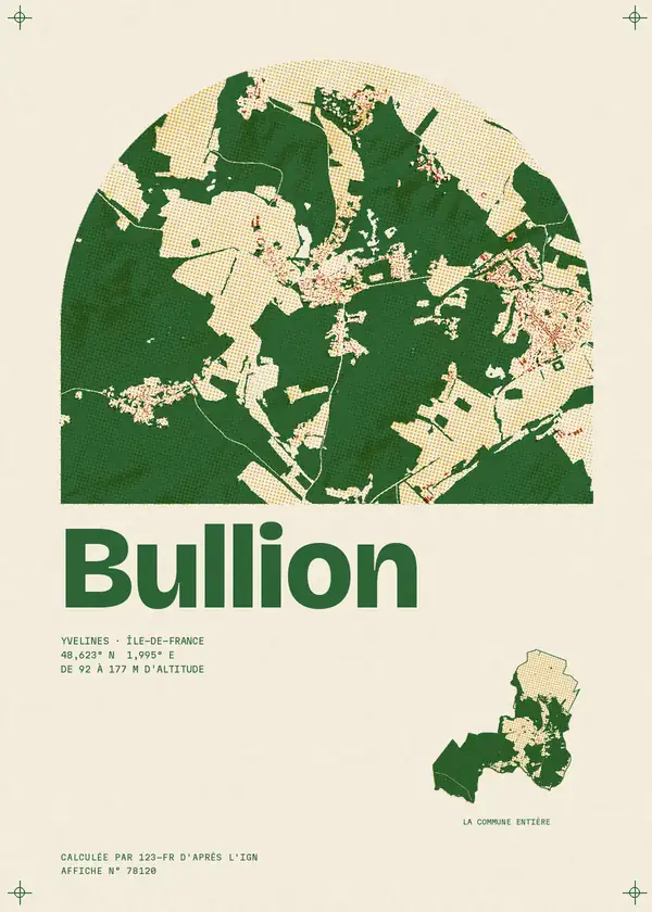 Affiche de Bullion, calculée par 123-fr d'après l'IGN