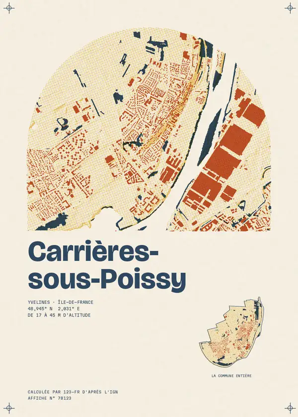 Affiche de Carrières-sous-Poissy, calculée par 123-fr d'après l'IGN