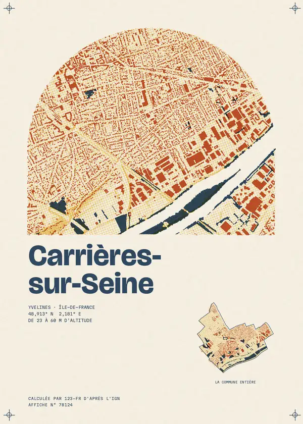Affiche de Carrières-sur-Seine, calculée par 123-fr d'après l'IGN