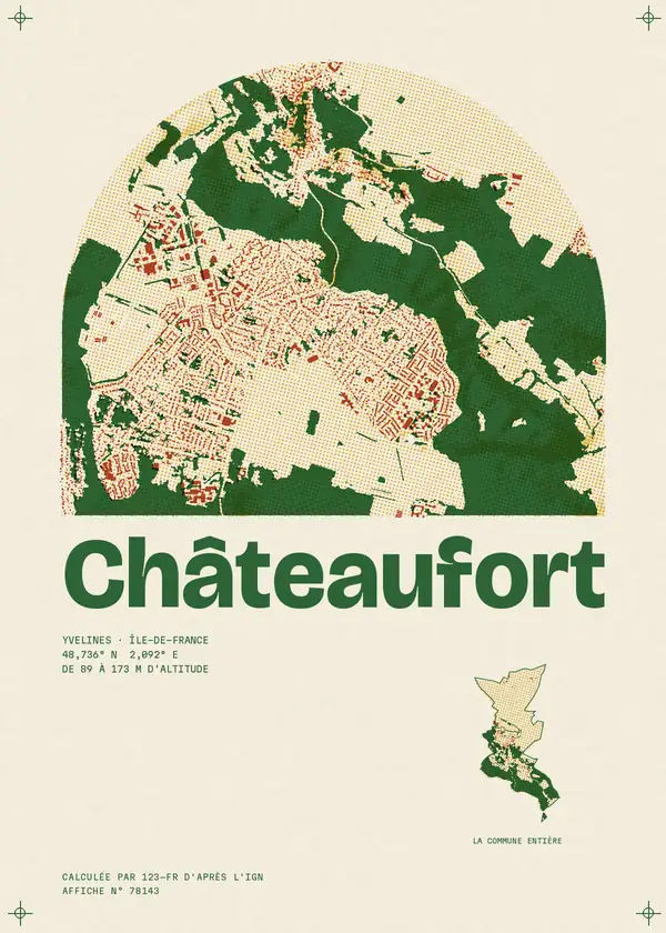 Affiche de Châteaufort, calculée par 123-fr d'après l'IGN