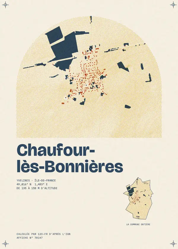 Affiche de Chaufour-lès-Bonnières, calculée par 123-fr d'après l'IGN