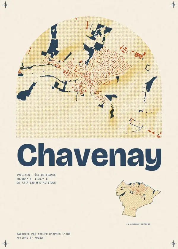 Affiche de Chavenay, calculée par 123-fr d'après l'IGN