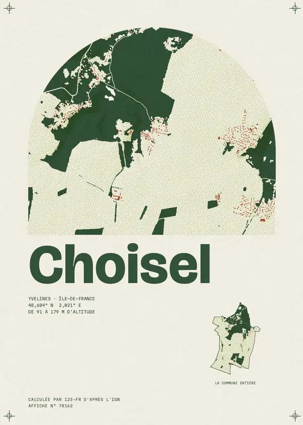 Affiche de Choisel, calculée par 123-fr d'après l'IGN