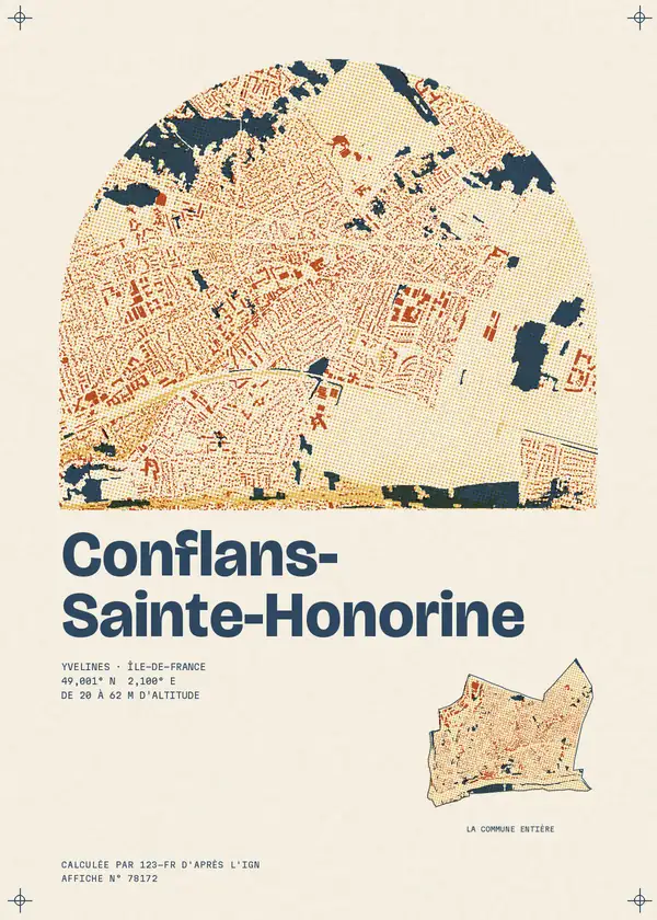 Affiche de Conflans-Sainte-Honorine, calculée par 123-fr d'après l'IGN