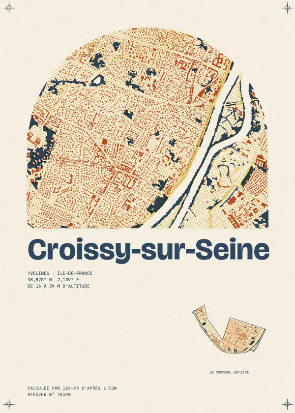 Affiche de Croissy-sur-Seine, calculée par 123-fr d'après l'IGN