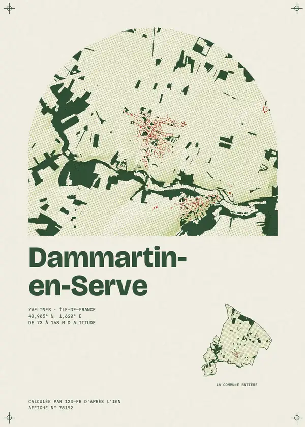 Affiche de Dammartin-en-Serve, calculée par 123-fr d'après l'IGN