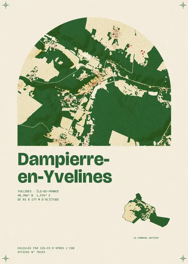 Affiche de Dampierre-en-Yvelines, calculée par 123-fr d'après l'IGN