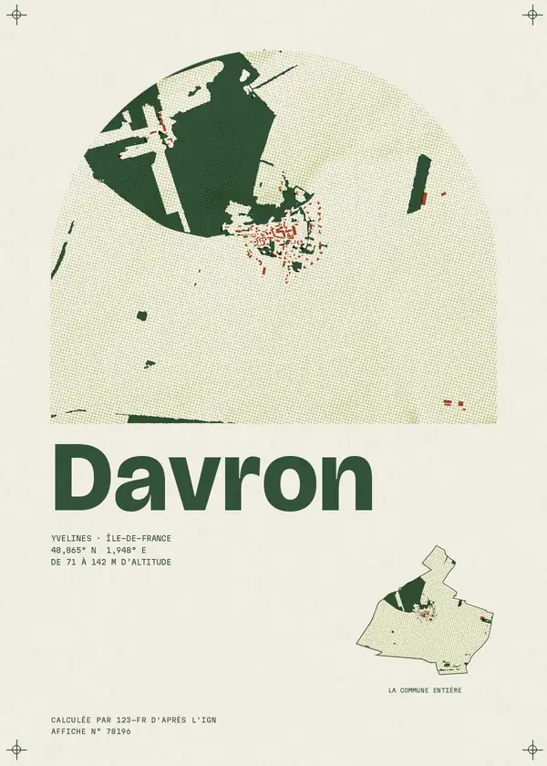 Affiche de Davron, calculée par 123-fr d'après l'IGN