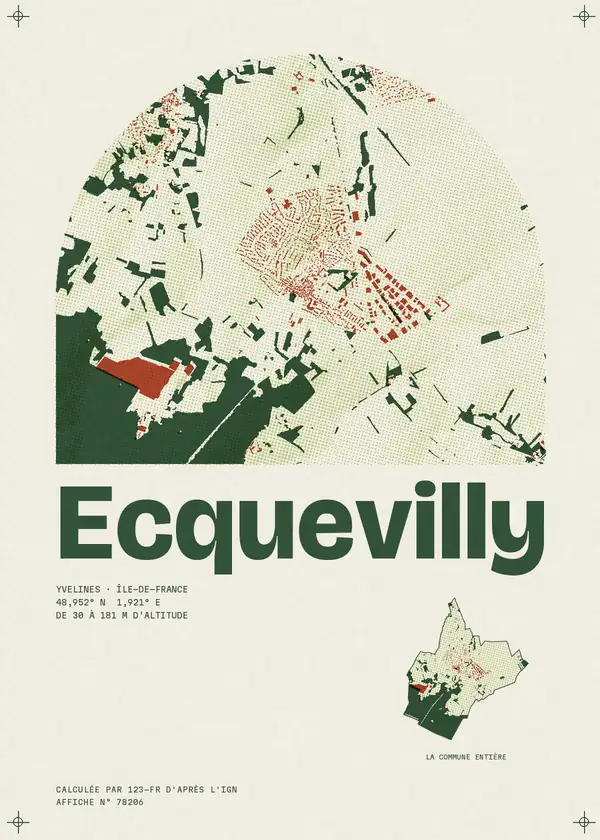 Affiche de Ecquevilly, calculée par 123-fr d'après l'IGN
