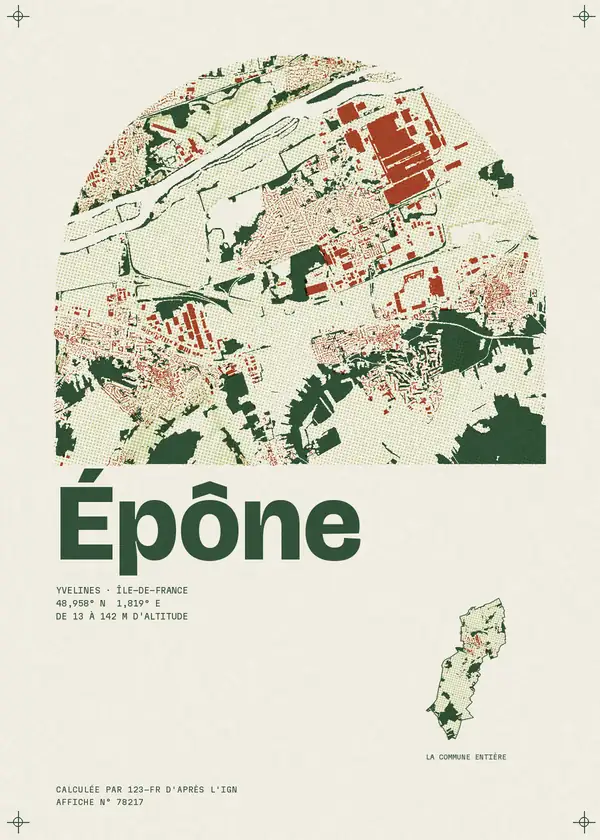 Affiche de Épône, calculée par 123-fr d'après l'IGN
