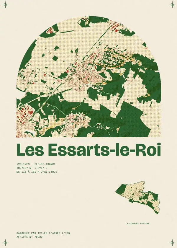Affiche de Les Essarts-le-Roi, calculée par 123-fr d'après l'IGN
