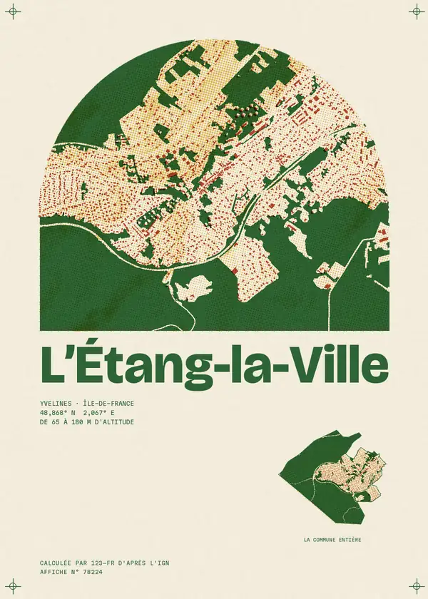 Affiche de L'Étang-la-Ville, calculée par 123-fr d'après l'IGN