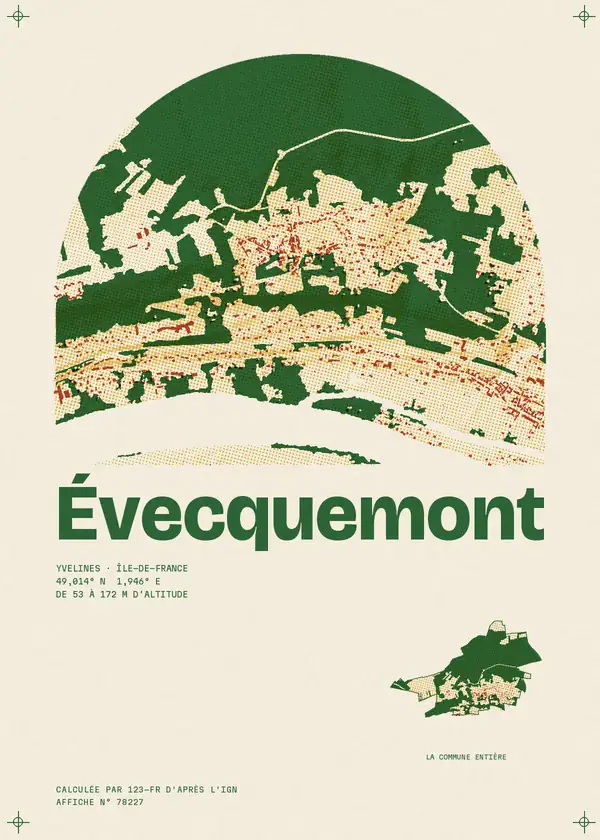 Affiche de Évecquemont, calculée par 123-fr d'après l'IGN