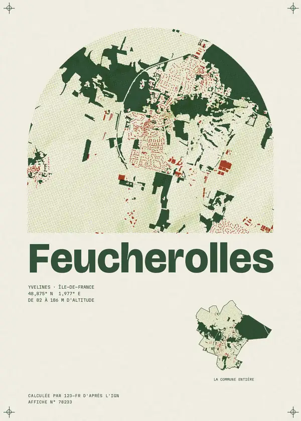 Affiche de Feucherolles, calculée par 123-fr d'après l'IGN