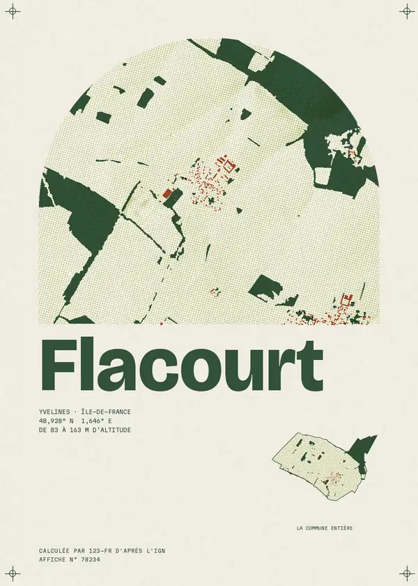 Affiche de Flacourt, calculée par 123-fr d'après l'IGN