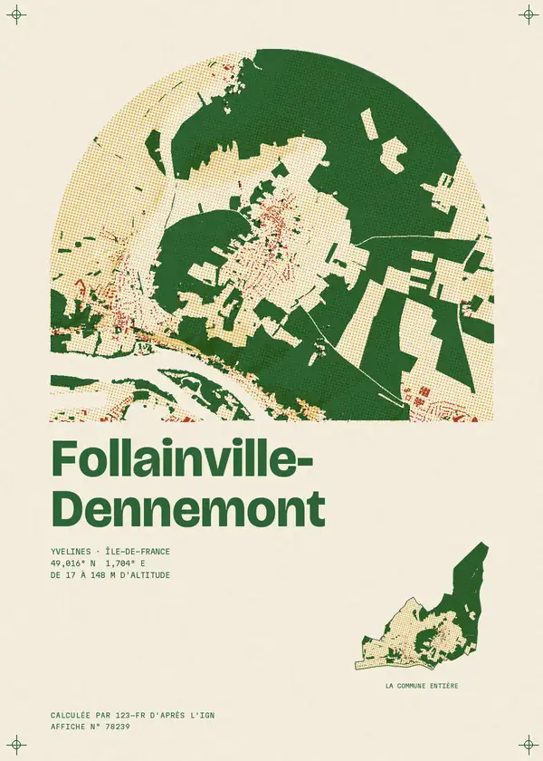 Affiche de Follainville-Dennemont, calculée par 123-fr d'après l'IGN