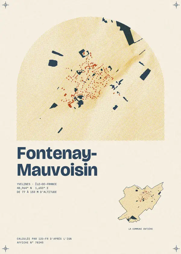 Affiche de Fontenay-Mauvoisin, calculée par 123-fr d'après l'IGN
