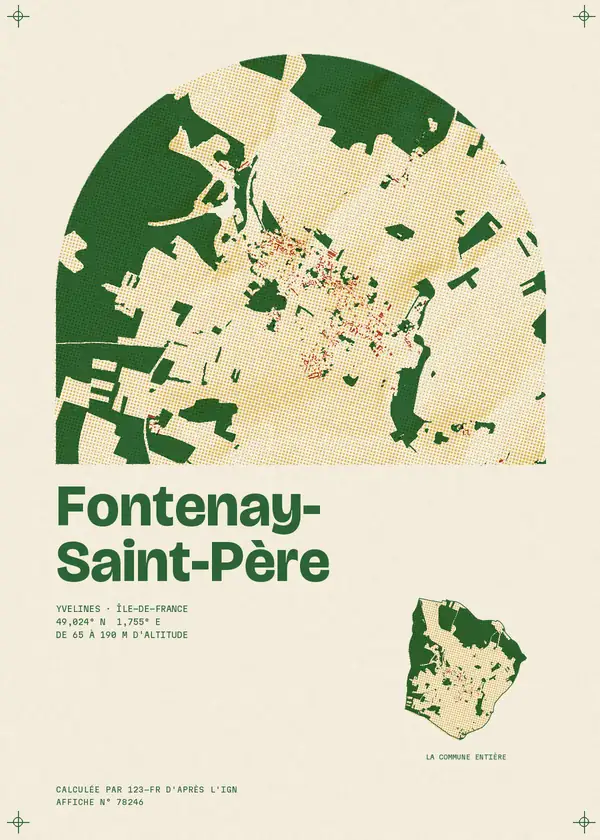 Affiche de Fontenay-Saint-Père, calculée par 123-fr d'après l'IGN