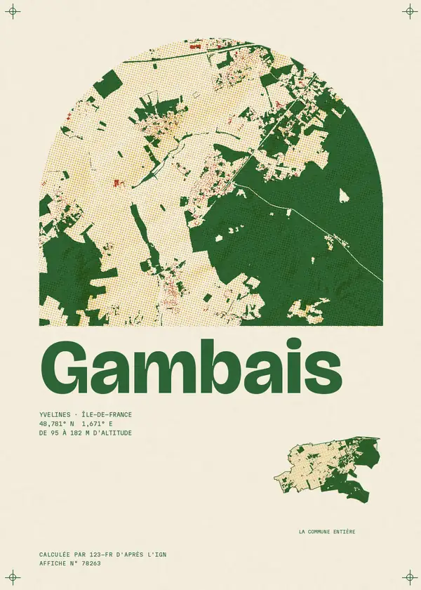 Affiche de Gambais, calculée par 123-fr d'après l'IGN