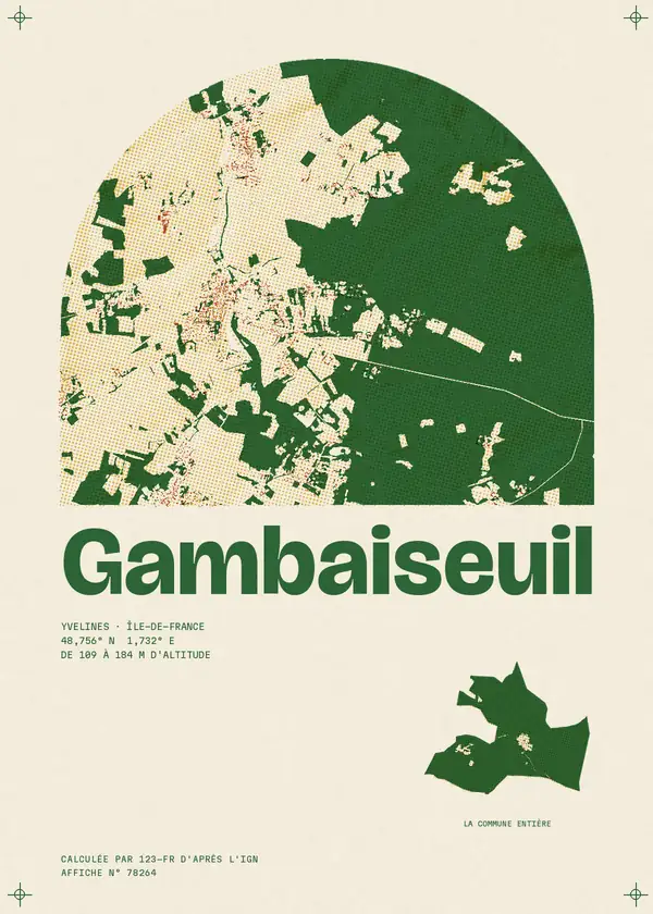 Affiche de Gambaiseuil, calculée par 123-fr d'après l'IGN