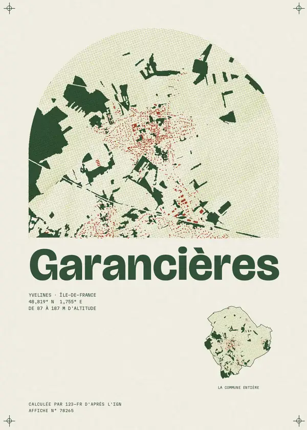Affiche de Garancières, calculée par 123-fr d'après l'IGN