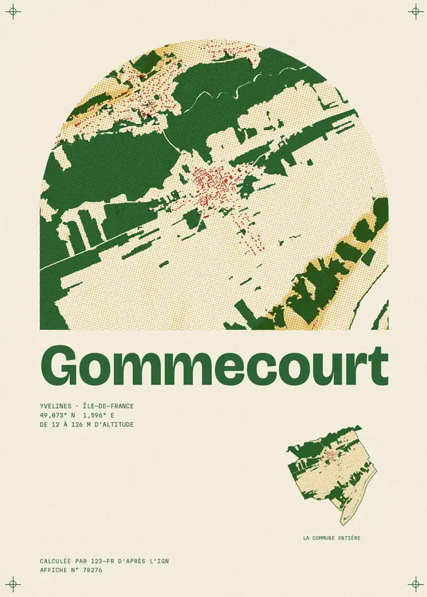 Affiche de Gommecourt, calculée par 123-fr d'après l'IGN