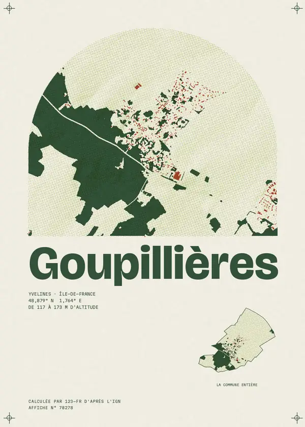 Affiche de Goupillières, calculée par 123-fr d'après l'IGN