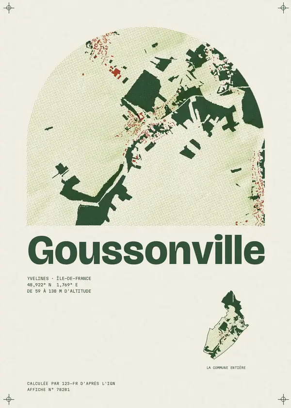 Affiche de Goussonville, calculée par 123-fr d'après l'IGN