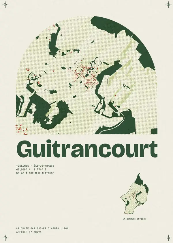 Affiche de Guitrancourt, calculée par 123-fr d'après l'IGN