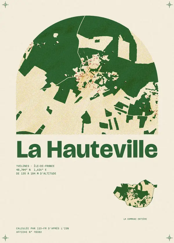 Affiche de La Hauteville, calculée par 123-fr d'après l'IGN