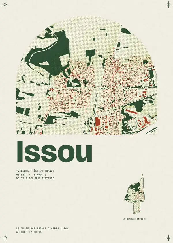 Affiche de Issou, calculée par 123-fr d'après l'IGN