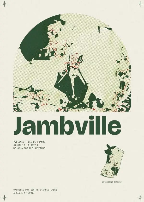 Affiche de Jambville, calculée par 123-fr d'après l'IGN