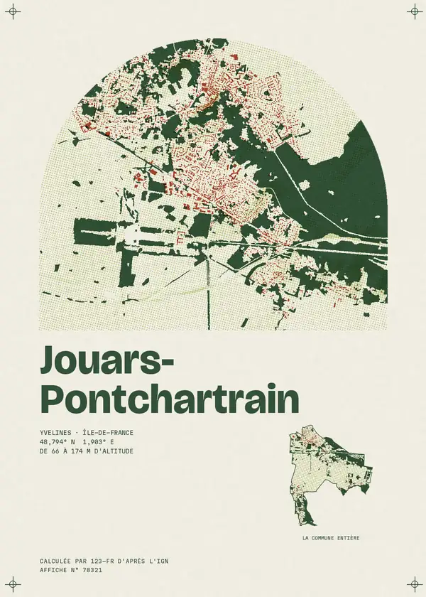 Affiche de Jouars-Pontchartrain, calculée par 123-fr d'après l'IGN