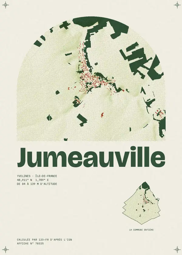 Affiche de Jumeauville, calculée par 123-fr d'après l'IGN