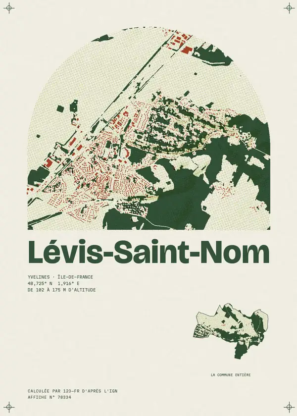 Affiche de Lévis-Saint-Nom, calculée par 123-fr d'après l'IGN