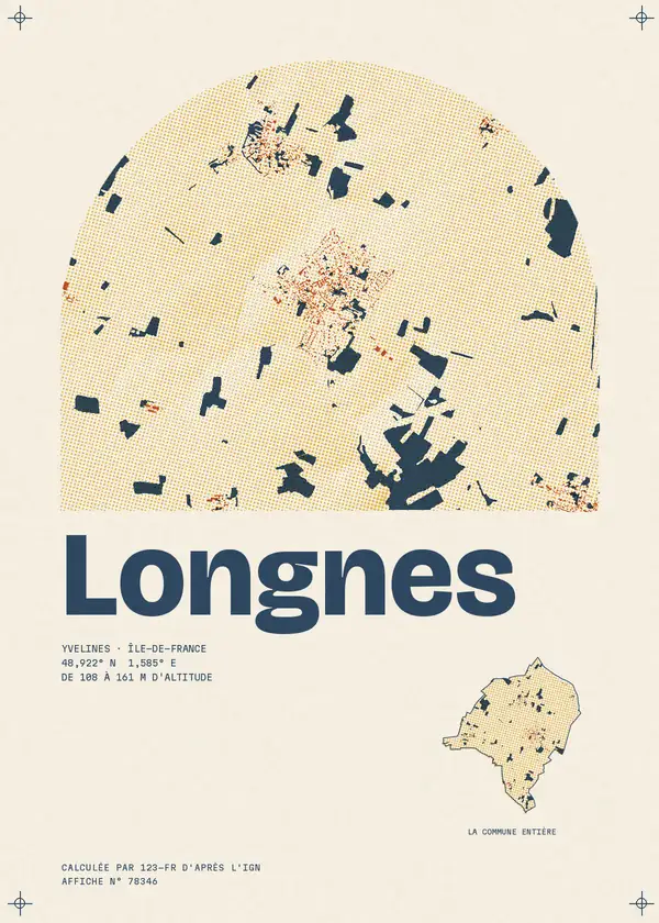 Affiche de Longnes, calculée par 123-fr d'après l'IGN