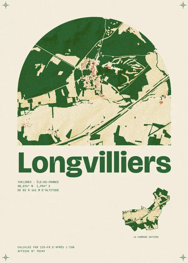 Affiche de Longvilliers, calculée par 123-fr d'après l'IGN