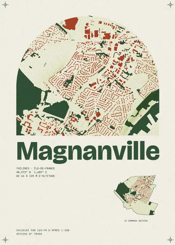 Affiche de Magnanville, calculée par 123-fr d'après l'IGN