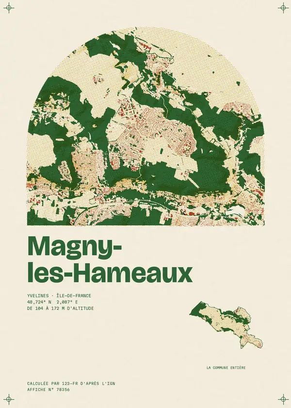 Affiche de Magny-les-Hameaux, calculée par 123-fr d'après l'IGN