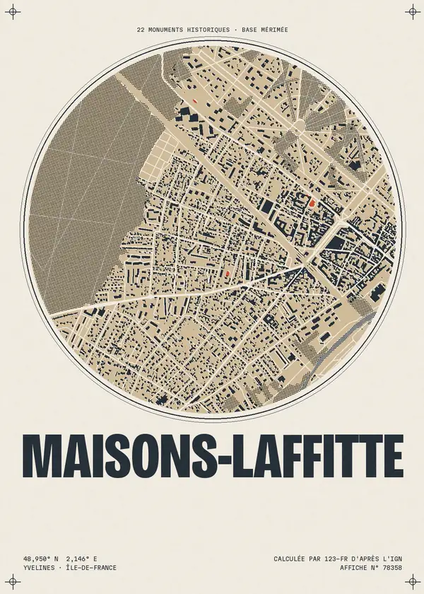 Affiche de Maisons-Laffitte, calculée par 123-fr d'après l'IGN