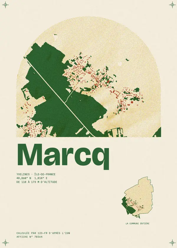 Affiche de Marcq, calculée par 123-fr d'après l'IGN