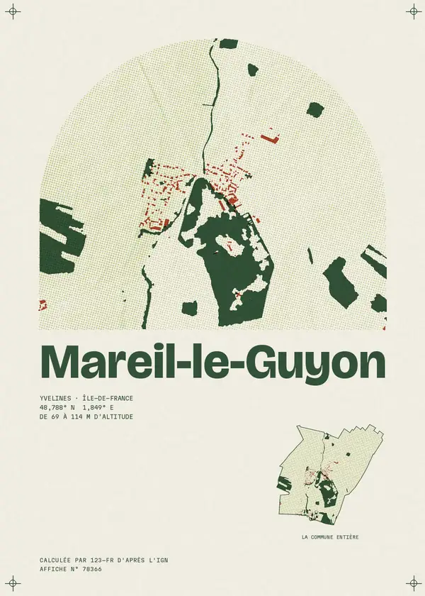Affiche de Mareil-le-Guyon, calculée par 123-fr d'après l'IGN